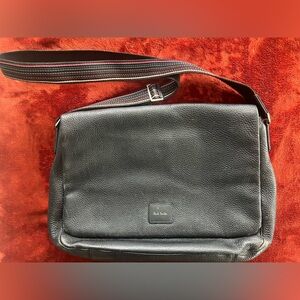 Paul Smith Textured Black Leather Messenger Bag